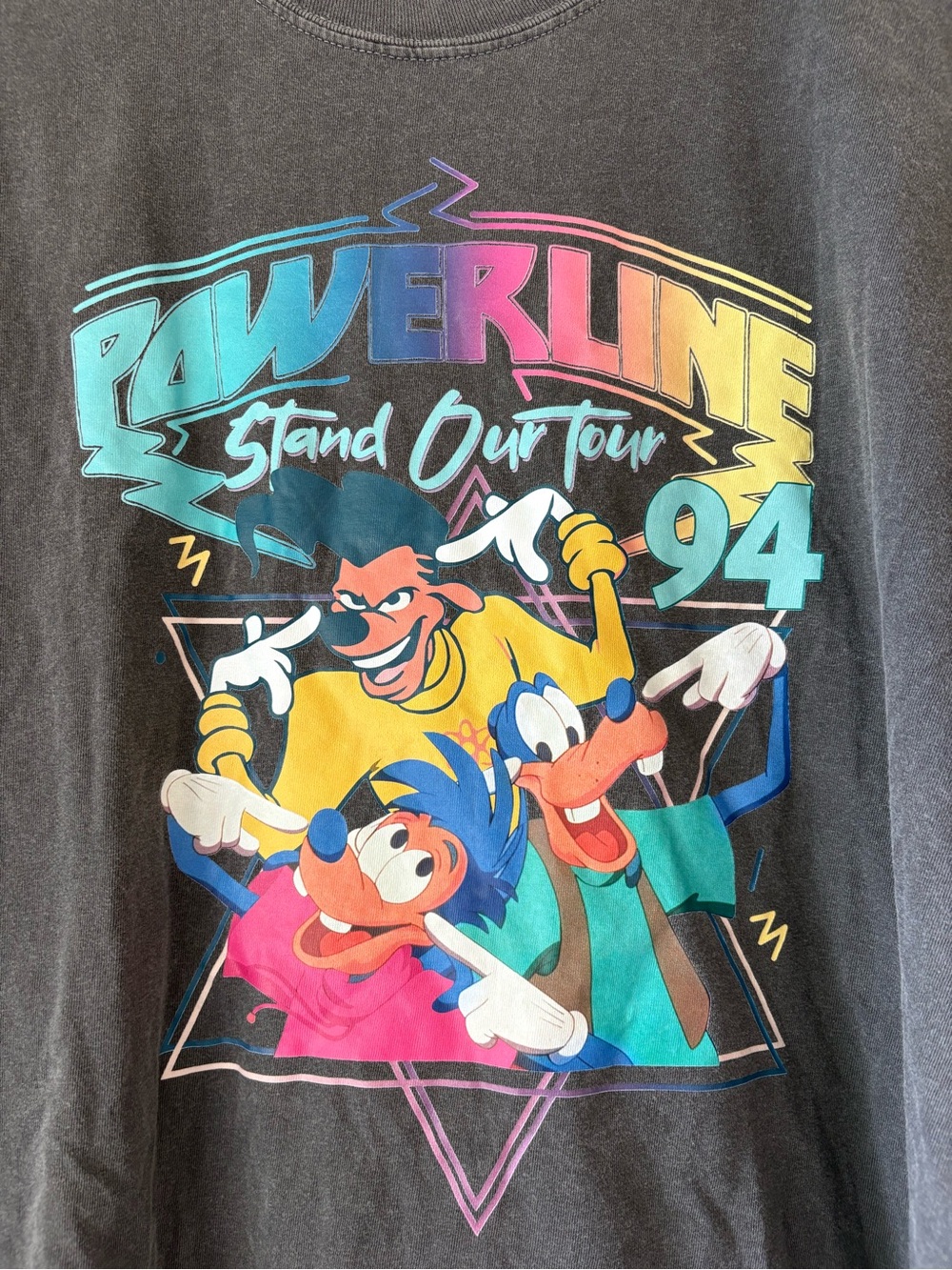Retro Comfort Colors Gray A Goofy Movie Powerline Standout Tour Oversized Tee - Picture 4 of 4